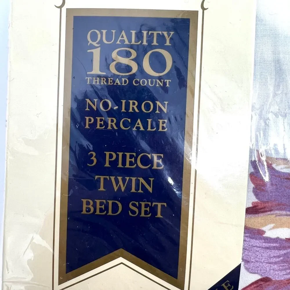 Vintage Royale Gold Collection Floral 3 Piece Twin Bed Set NEW in Package